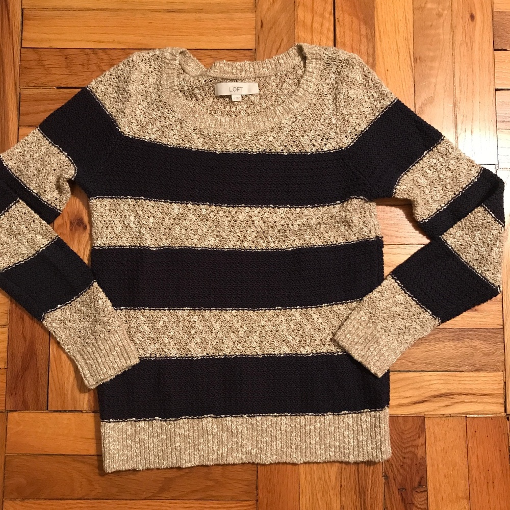 Loft Striped Knit Sweater